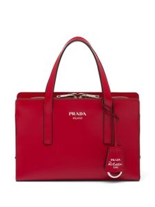 Prada mini sac cabas Re-Edition 1995 en cuir brossé - Rouge