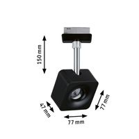 Paulmann Cube 230V-railsysteem lamp URail LED vast ingebouwd 8 W LED Zwart (mat), Chroom - thumbnail