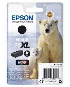 Epson Inktcartridge T2621, 26XL Origineel Zwart C13T26214012