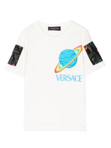 Versace Kids t-shirt en coton à logo imprimé - Blanc