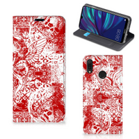 Mobiel BookCase Huawei Y7 hoesje Y7 Pro (2019) Angel Skull Rood