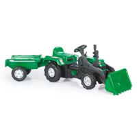 Dolu Ranchero Traptractor met Aanhanger & Voorlader Groen/Zwart - thumbnail