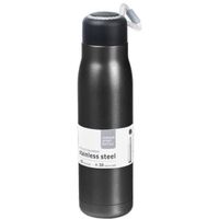 RVS thermosfles / isoleerfles voor onderweg 550 ml zwart