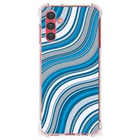 Samsung Galaxy A13 5G | A04s Doorzichtige Silicone Hoesje Waves Blue