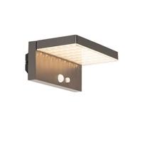 QAZQA Buiten wandlamp donkergrijs incl. LED en dimlicht op solar -