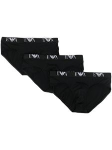 Emporio Armani lot de slips à bande logo - Noir