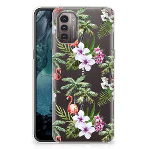 Nokia G21 | G11 TPU Hoesje Flamingo Palms