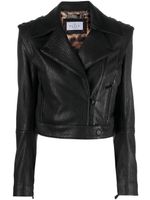 Philipp Plein veste de moto à coupe crop - Noir