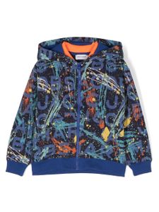 Marc Jacobs Kids hoodie zippé à imprimé monogrammé - Bleu