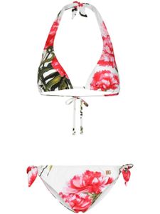 Dolce & Gabbana bikini triangle à fleurs - Blanc