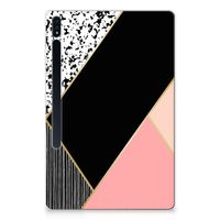 Samsung Galaxy Tab S7 Plus | S8 Plus Back Cover Zwart Roze Vormen