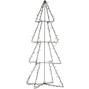 Anna's Collection Verlichte 3D kerstboom - 117 cm - zwart - metaal - 190 led