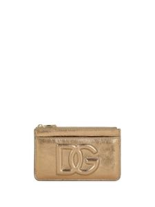 Dolce & Gabbana porte-cartes en cuir à effet métallisé