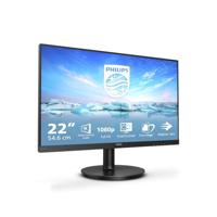 Philips Monitoren, 221V8/00-22 inch, FHD, 75 Hz, VA, Flicker Free, VESA (1920 x 1080, 200 CD/m², D-Sub, HDMI), zwart