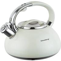 Klausberg KB-7076 - fluitketel - 3L - rvs - alle warmtebronnen - Wit