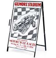 Gilmore Stadium Motorcycle Races Metalen Frame Met Bord - thumbnail