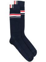 Thom Browne chaussettes à détail de rayures - Bleu - thumbnail