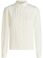 ETRO blouse en soie à détails nervurés - Blanc