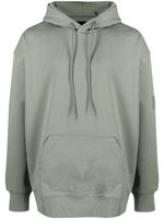 Y-3 hoodie en coton mélangé à lien de resserrage - Vert