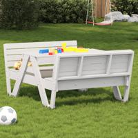 Picknicktafel voor kinderen 88x122x58 cm massief grenenhout wit - thumbnail