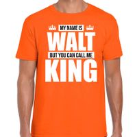 Naam cadeau t-shirt my name is Walt - but you can call me King oranje voor heren - thumbnail