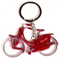 Matix sleutelhanger fiets Holland 7 x 4 cm staal rood