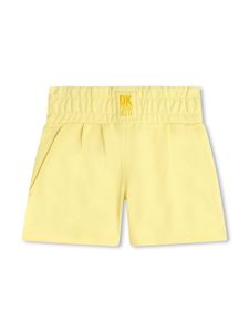 Dkny Kids short en coton à logo imprimé - Jaune