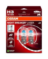 OSRAM NIGHT BREAKER LASER H3, +150% meer helderheid, halogeen koplamplamp, 64151NL-2HB, 12V, Hangende vouwdoos (2 lampen)