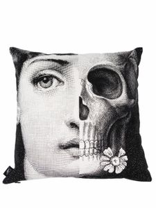 Fornasetti coussin à imprimé Lina Cavalieri - Blanc