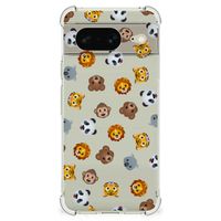 Doorzichtige Silicone Hoesje voor Google Pixel 8 Dieren Emojis - thumbnail