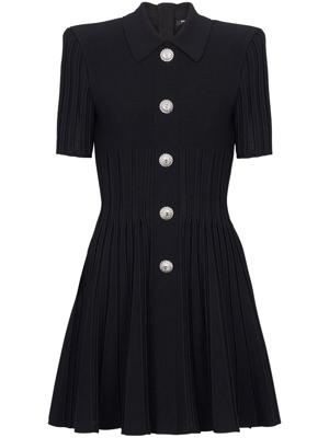 Balmain Ribgebreide mini-jurk - Zwart