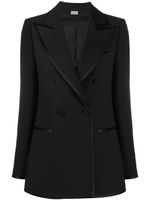 Gucci double-breasted contrast-trim blazer - Black