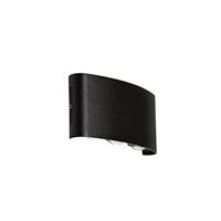 QAZQA - Modern Buiten wandlamp zwart incl. LED 6-lichts IP54 - Silly | Buitenverlichting - Aluminium Langwerpig - (niet vervangbare) led LED inbegrepen - Max. 6 x 6 Watt