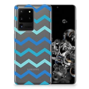 Samsung Galaxy S20 Ultra TPU bumper Zigzag Blauw