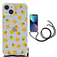 Doorzichtige Silicone Hoesje voor iPhone 14 Katten Emojis