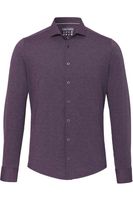 Pure Functional Slim Fit Jersey shirt aubergine, Effen - thumbnail