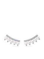 TASAKI boucles d'oreilles Collection Line Danger en or blanc 18ct pavées de diamants - Argent