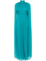 Alberta Ferretti robe-cape en chiffon - Bleu