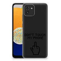 Samsung Galaxy A03 Silicone-hoesje Finger Don't Touch My Phone - thumbnail