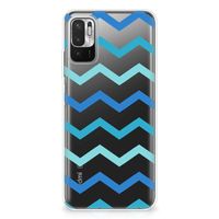 Xiaomi Redmi Note 10/10T 5G | Poco M3 Pro TPU bumper Zigzag Blauw - thumbnail