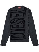 Diesel K-Floyd logo-intarsia wool jumper - Gris - thumbnail