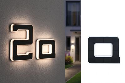 Paulmann 94650 Solar Hausnummer a Huisnummerlamp op zonne-energie Energielabel: G (A - G) Warmwit Zwart