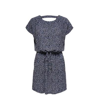 ONLY jurk ONLMARIANA van gerecycled polyester zwart/donkerblauw ONLY jurk ONLMARIANA van gerecycled polyester zwart/donkerblauw