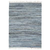 vidaXL Vloerkleed chindi handgeweven 80x160 cm denim blauw