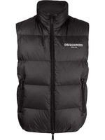 DSQUARED2 gilet matelassé à logo imprimé - Noir