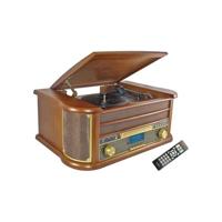INOVALLEY RETRO29E-N HiFi-installatie, vinyl, retrostijl, Bluetooth 5.0-2 x 20 W, cd-speler / K7 audio, FM-radio, USB 2.0-poort