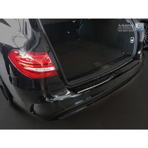 Zwart RVS Bumper beschermer passend voor Mercedes C-Klasse W205 Kombi 2014- 'RIbs' AV245117