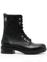 Tommy Hilfiger bottines à motif monogrammé embossé - Noir