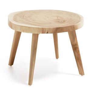 Kave Home Ronde Bijzettafel Wellcres Mungurhout, 65cm - Naturel