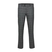 SELECTED HOMME geruite slim fit pantalon grijs